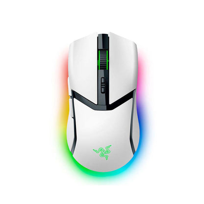 Razer Cobra Pro White top view on white background