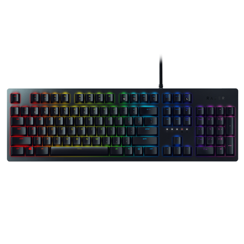 Razer Huntsman full-size gaming keyboard front view on white background