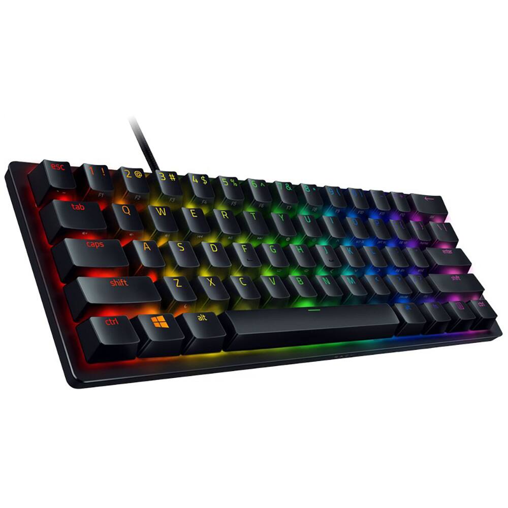 Razer Huntsman Mini Black angled product view on white background