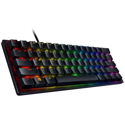 Razer Huntsman Mini Black angled product view on white background