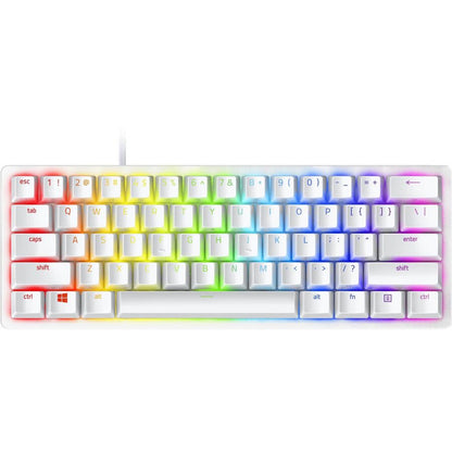 Razer Huntsman Mini Mercury front RGB view on white background