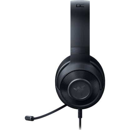 Razer Kraken X Lite black gaming headset side view on white background
