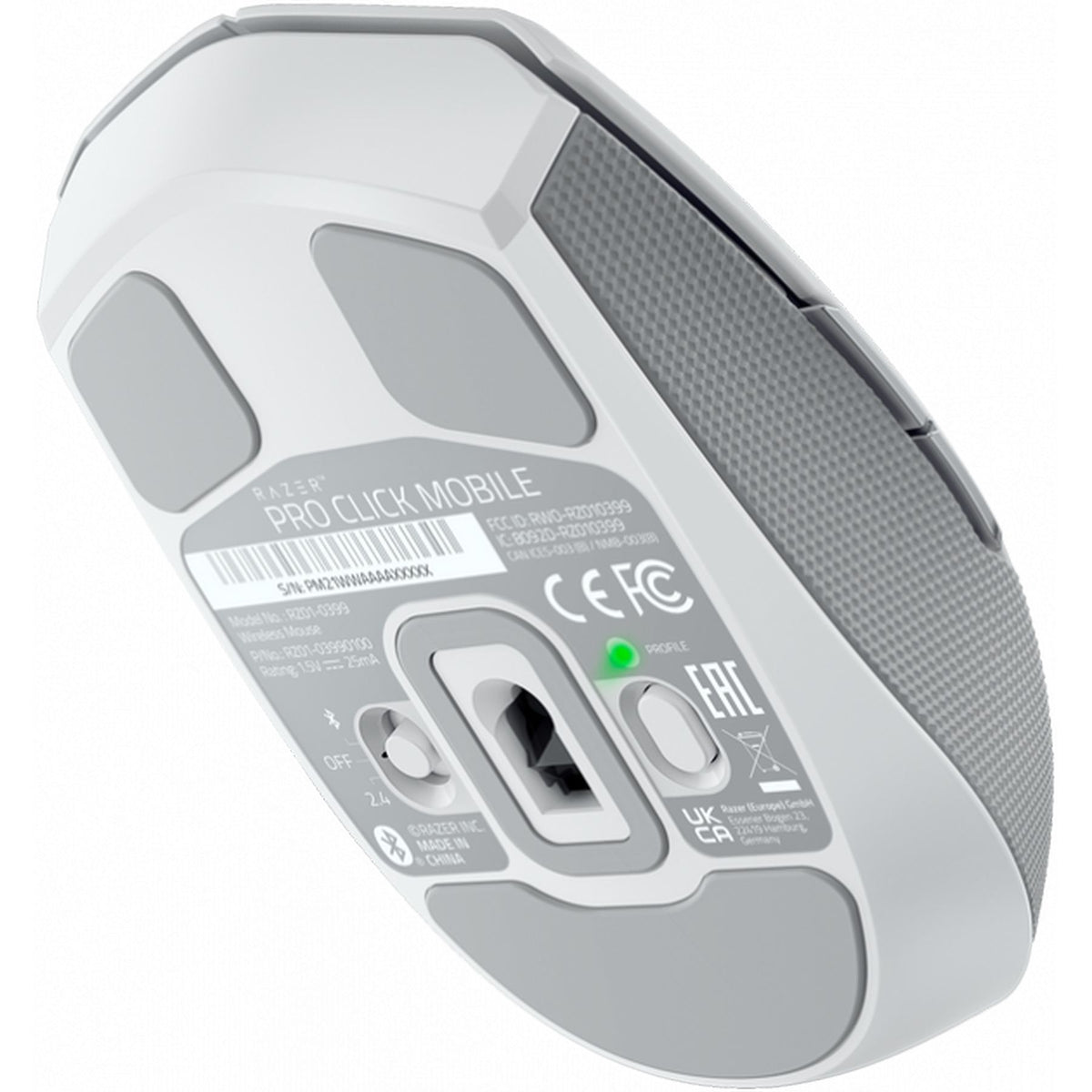 Razer Pro Click Mini wireless productivity mouse bottom view
