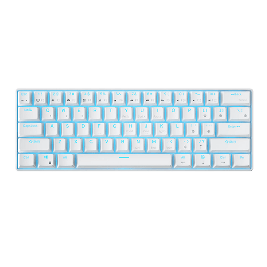Royal Kludge RK61 white 60 percent mechanical keyboard top view
