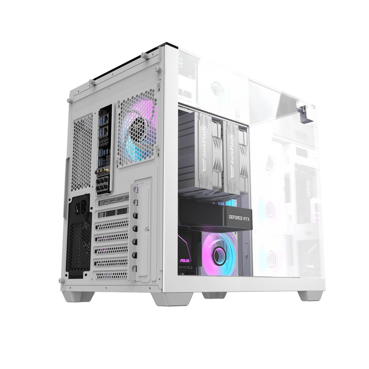 DarkFlash TH285 White ATX PC Case official view 3