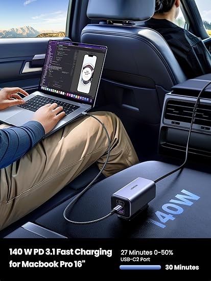 UGREEN EC706 150W 4-Port GaN Fast Car Charger - 35571