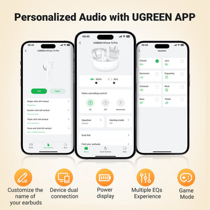 UGREEN HiTune T3 Pro ANC Wireless Earbuds White - 35725