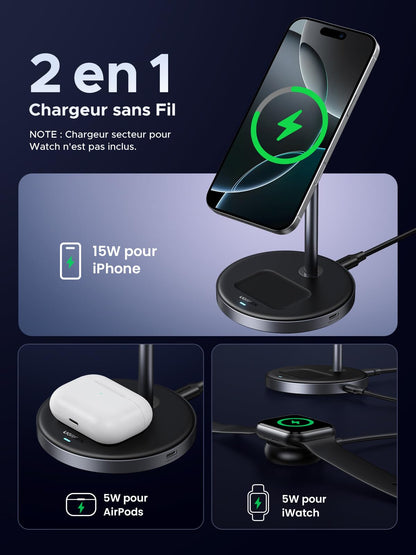 UGREEN MagFlow W710 2-in-1 Qi2 Magnetic Wireless Charger - 45382