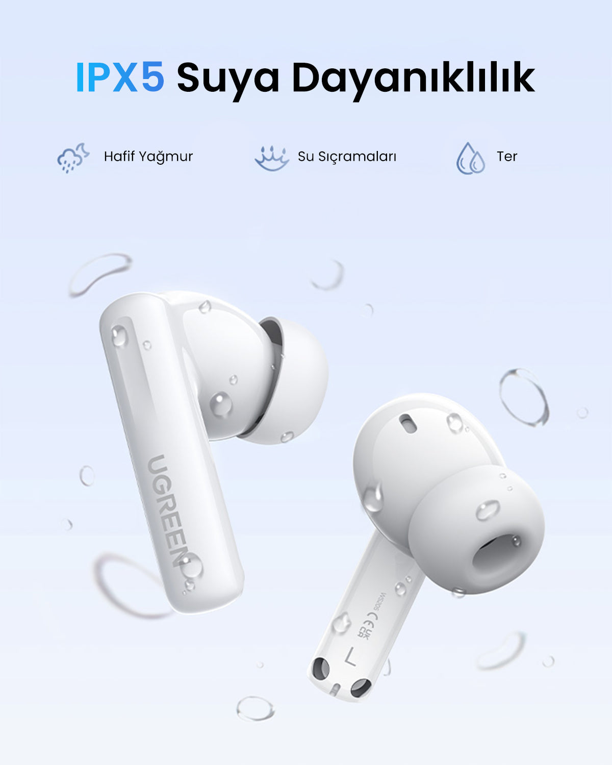UGREEN HiTune T6S Hybrid ANC Wireless Earbuds White - 45585