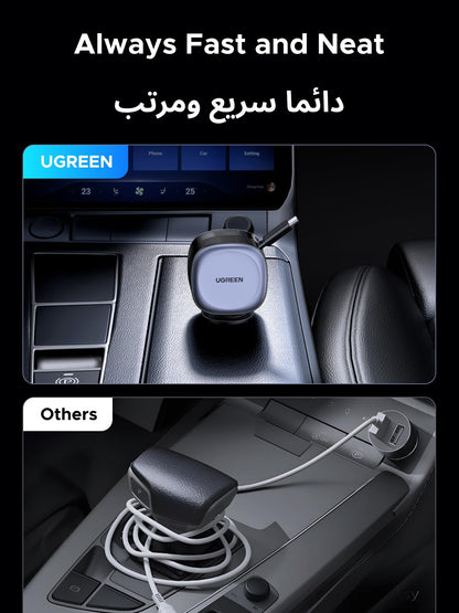 UGREEN EC601 75W Car Charger with Retractable USB-C Cable - 55653