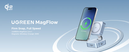 UGREEN MagFlow W752 25W 2-in-1 Qi2 Wireless Charger - 55960B