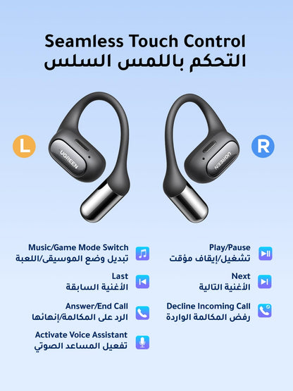UGREEN FitBuds WS213 Open-Ear Wireless Headphones Black - 65655