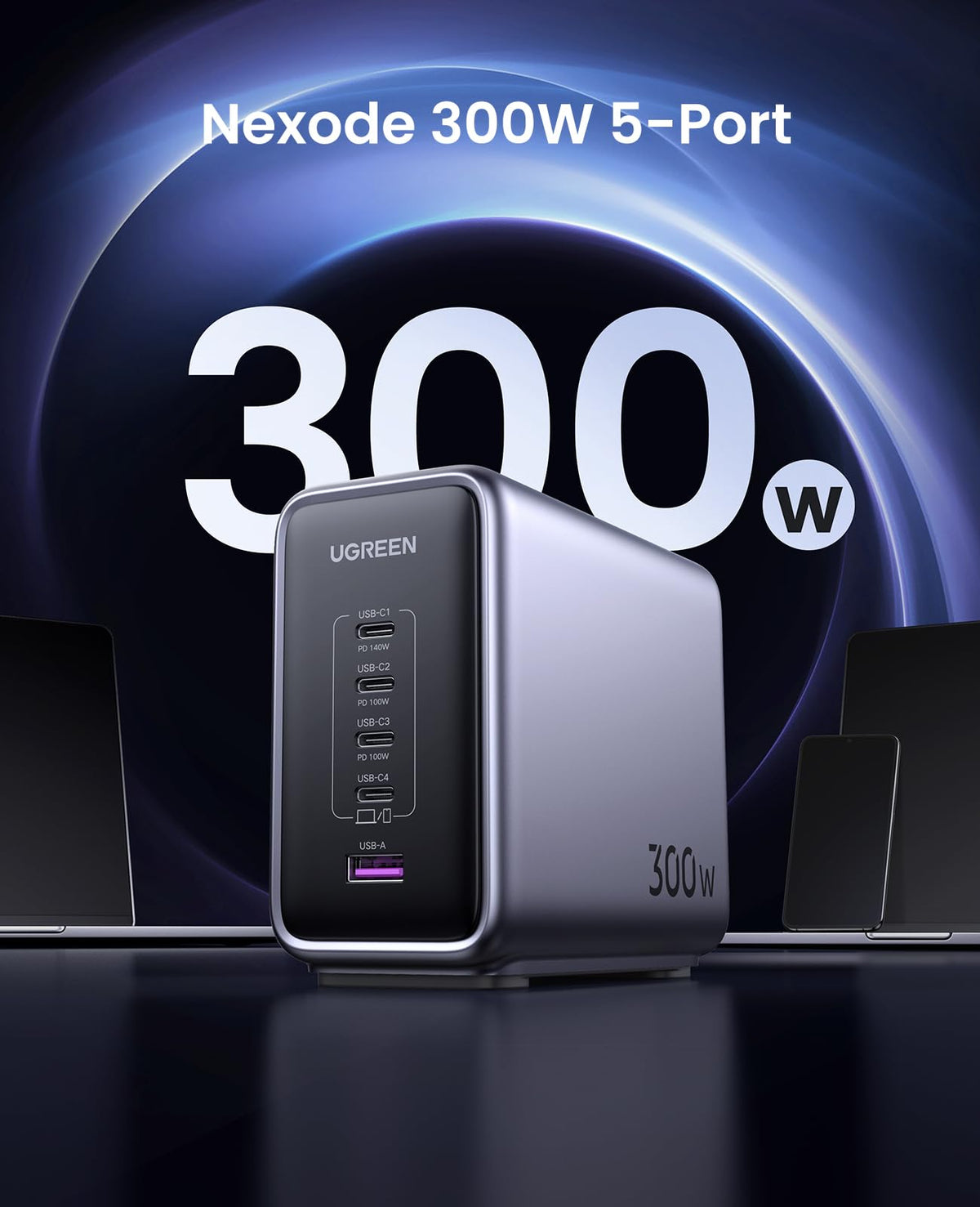 UGREEN Nexode 300W 5-Port GaN Desktop Charger - 90903B
