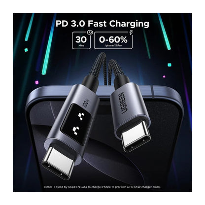 UGREEN L509 USB-C to USB-C 100W LED display braided cable - view 2
