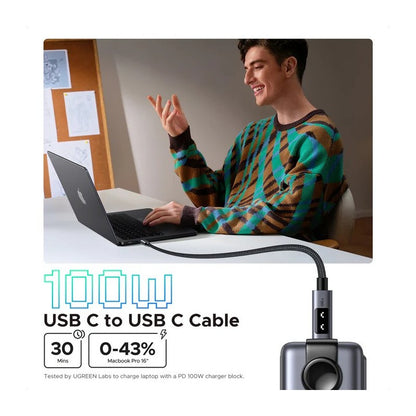 UGREEN L509 USB-C to USB-C 100W LED display braided cable - view 3