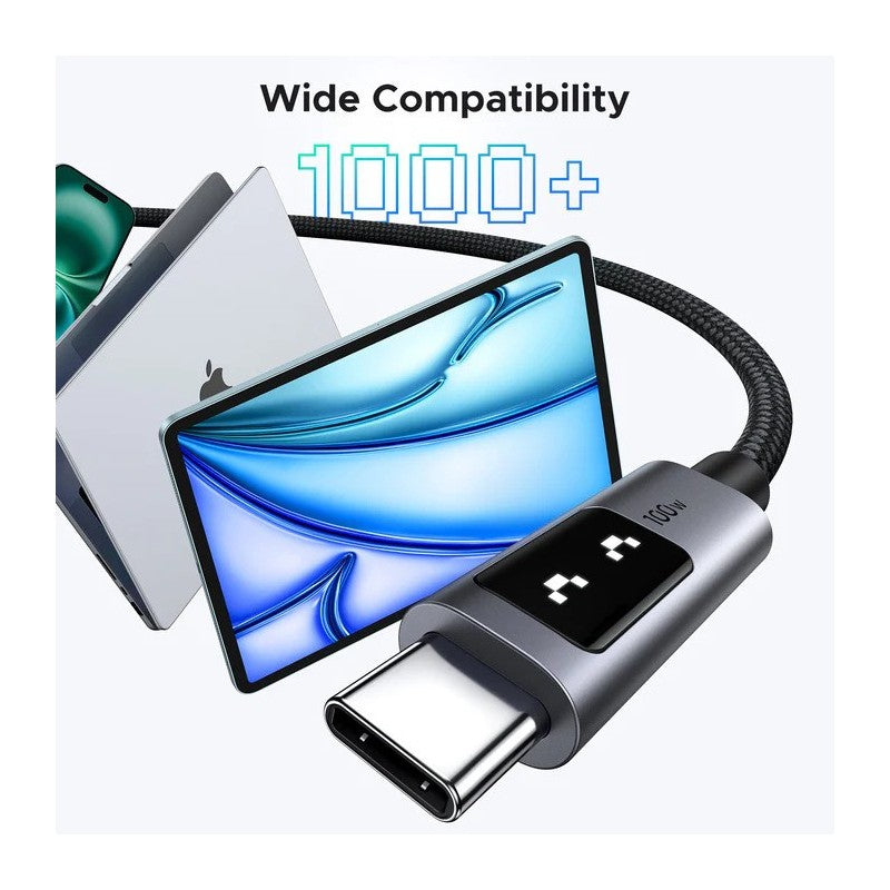 UGREEN L509 USB-C to USB-C 100W LED display braided cable - view 4