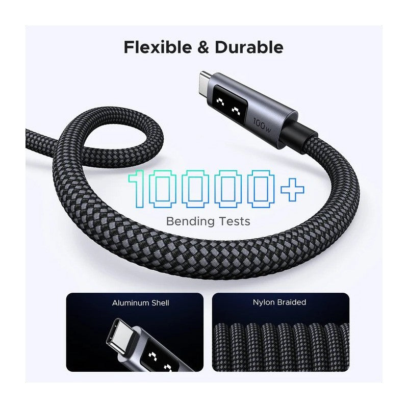 UGREEN L509 USB-C to USB-C 100W LED display braided cable - view 7
