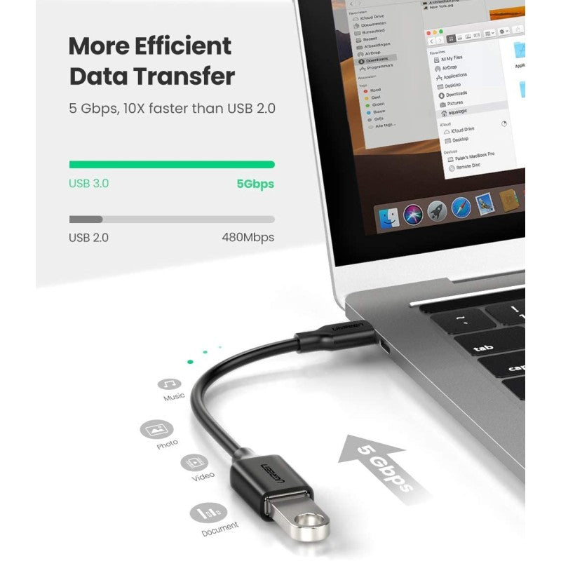 UGREEN US154 USB-C to USB-A OTG cable adapter - view 2