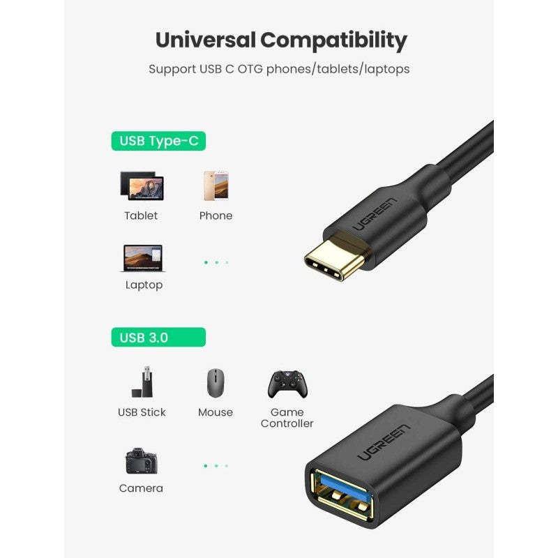 UGREEN US154 USB-C to USB-A OTG cable adapter - view 4