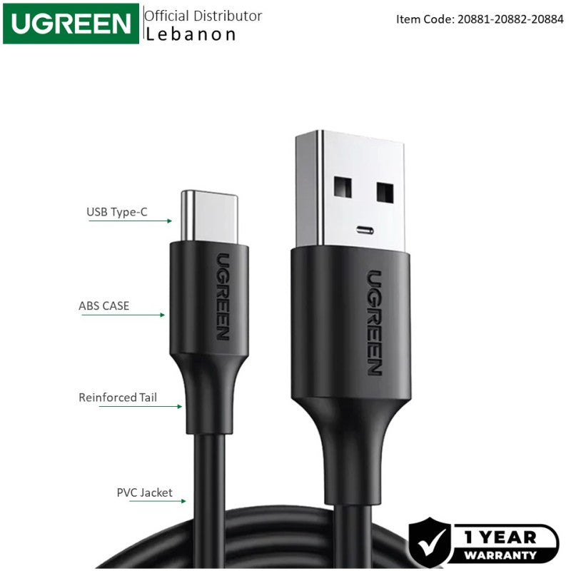 UGREEN US184 USB 3.0 to USB-C fast charging data cable - view 1