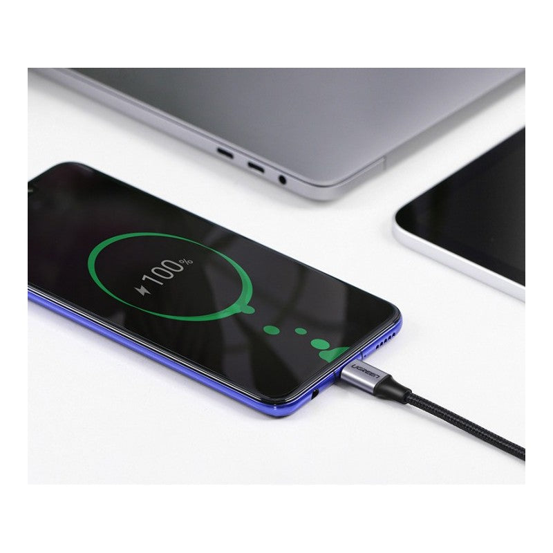 UGREEN US255 angled USB-C to USB-C 60W braided cable - view 3