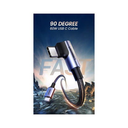 UGREEN US255 angled USB-C to USB-C 60W braided cable - view 4