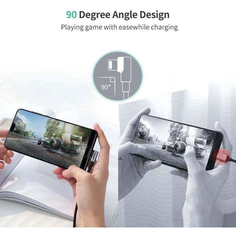 UGREEN US284 angled USB-A to USB-C braided cable - view 3