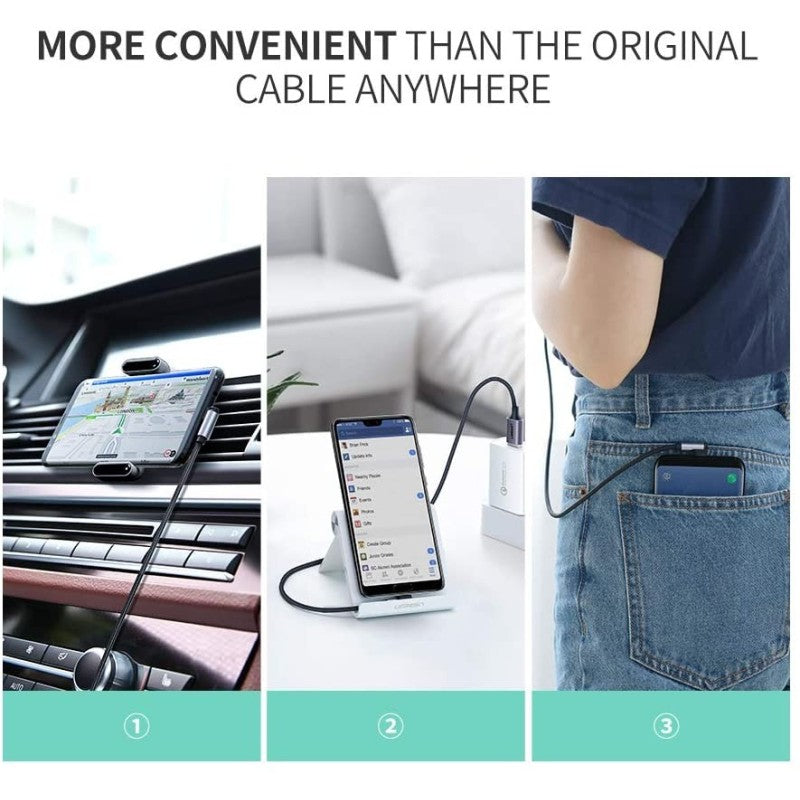 UGREEN US284 angled USB-A to USB-C braided cable - view 4