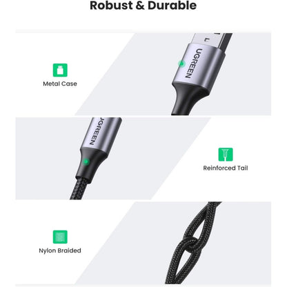 UGREEN US288 USB-A to USB-C braided fast charging cable - view 4