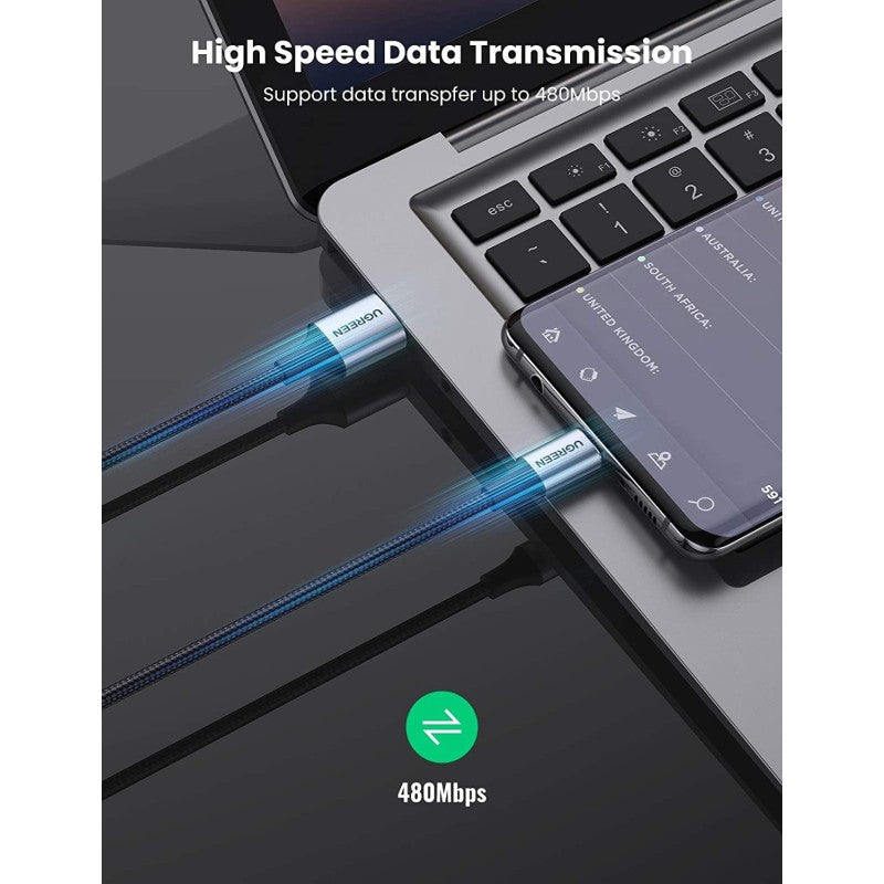 UGREEN US288 USB-A to USB-C braided fast charging cable - view 9