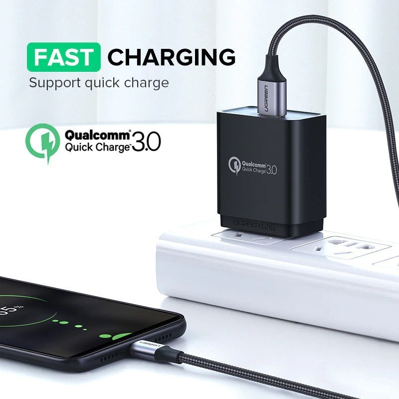 UGREEN US290 USB-A to Micro USB braided fast charging cable - view 4