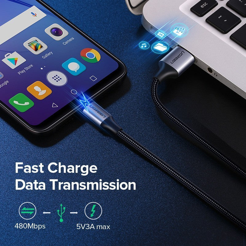 UGREEN US290 USB-A to Micro USB braided fast charging cable - view 7