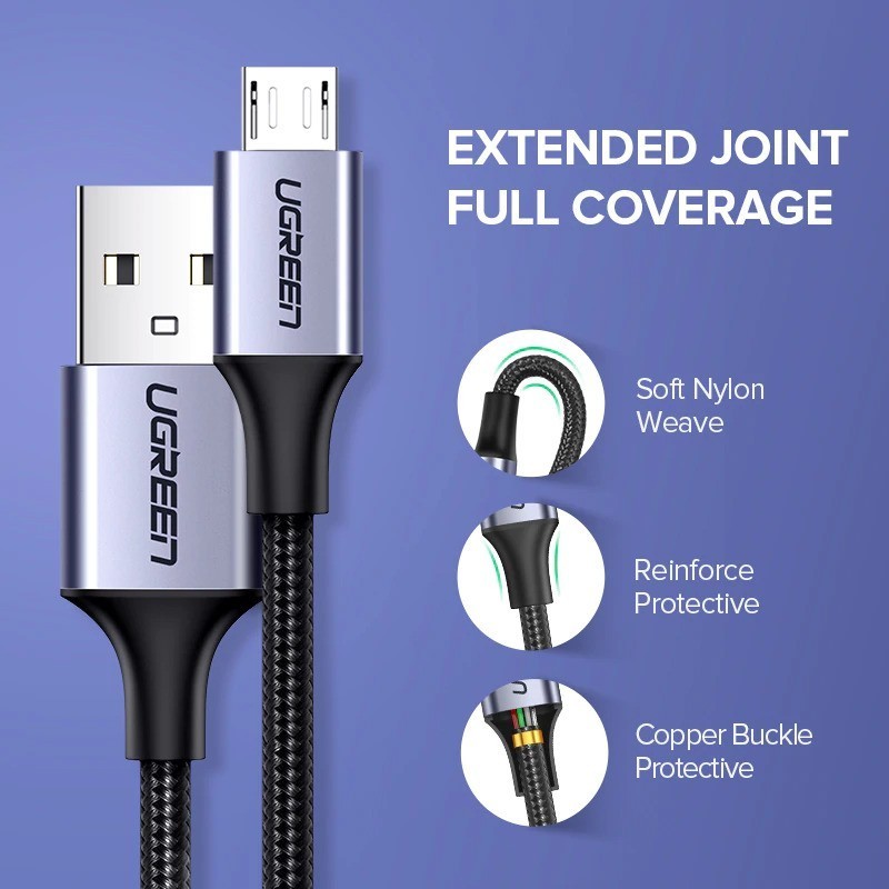 UGREEN US290 USB-A to Micro USB braided fast charging cable - view 11
