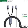 UGREEN US561 USB-C to dual USB-C 100W braided cable - view 1