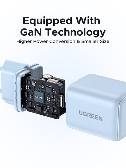 UGREEN X512 20W GaN USB-C Wall Charger Light Blue - 55555