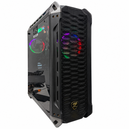 Used i5-12400F ZOTAC RTX 2060 6GB gaming PC with COUGAR case, white background, angle 2