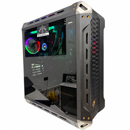 Used i5-12400F ZOTAC RTX 2060 6GB gaming PC with COUGAR case, white background, side view