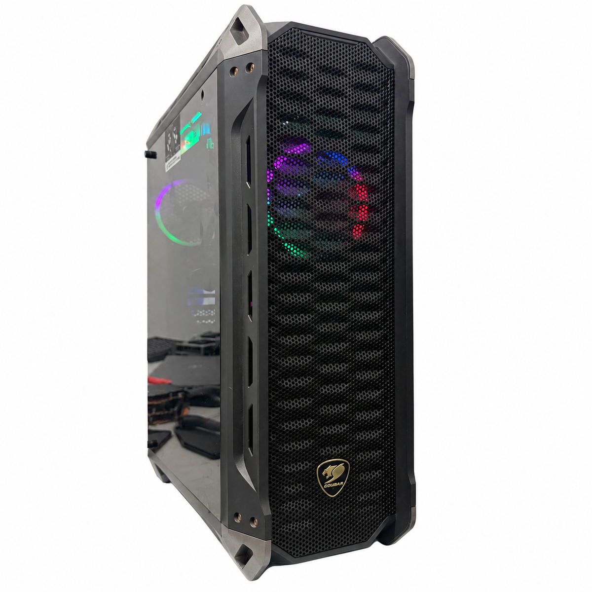 Used i5-12400F ZOTAC RTX 2060 6GB gaming PC with COUGAR case, white background, angle 4