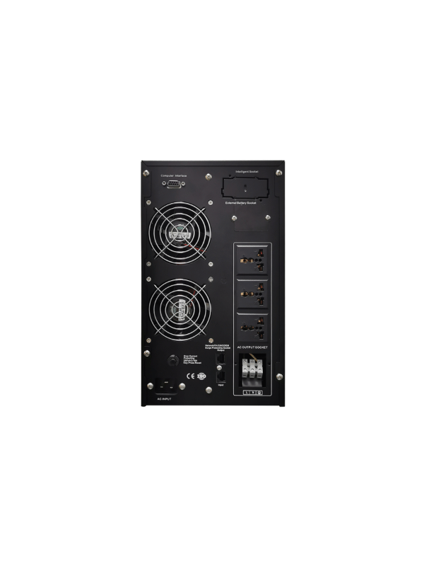 VSUN 3KVA Online UPS 2400W rear panel and output sockets