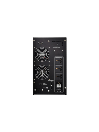VSUN 3KVA Online UPS 2400W rear panel and output sockets