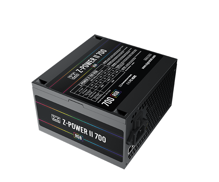XIGMATEK Z-Power II 700 RGB 500W PSU official view 3