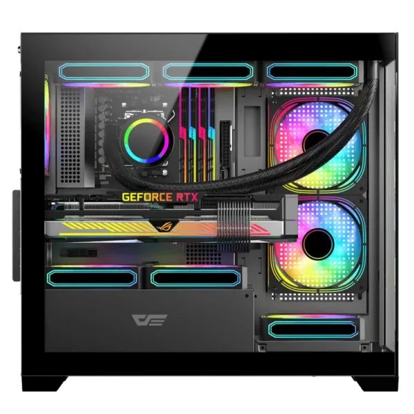DarkFlash DS900M M-ATX PC Case with 3 ARGB Fans, Black - Image 2