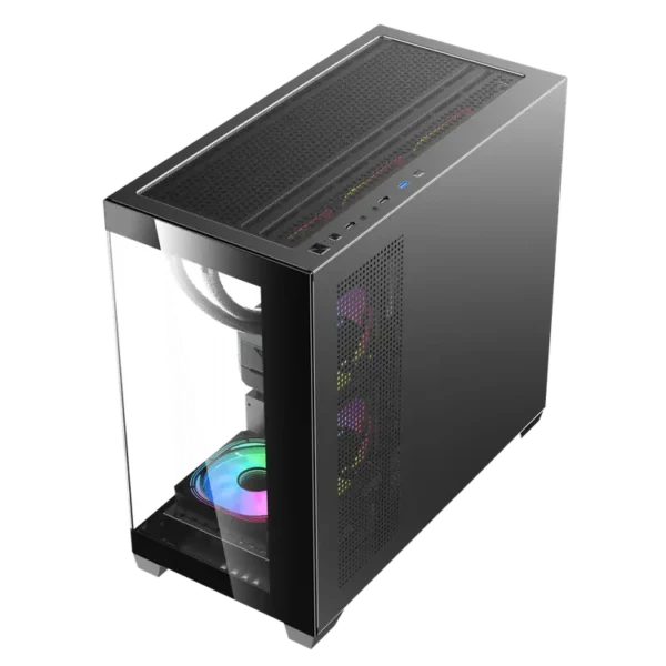 DarkFlash DS900M M-ATX PC Case with 3 ARGB Fans, Black - Image 4