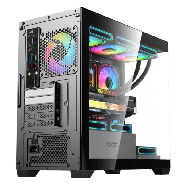 DarkFlash DS900M M-ATX PC Case with 3 ARGB Fans, Black - Image 6