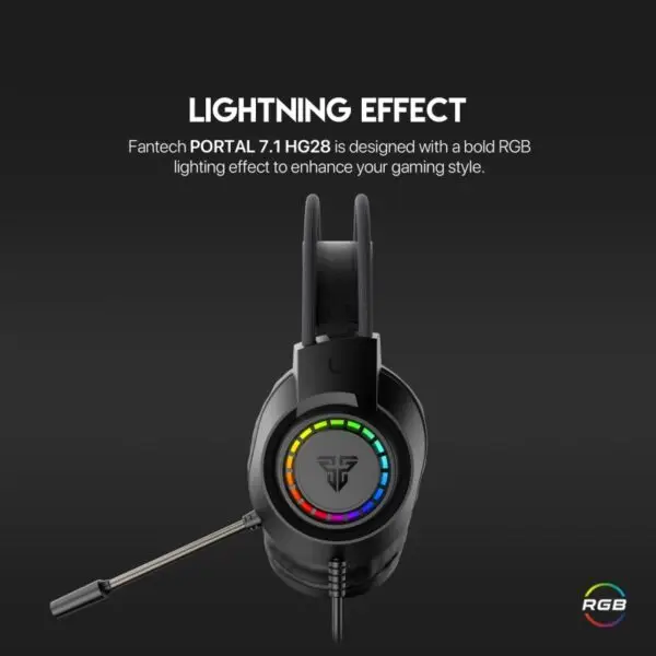 Fantech HG28 PORTAL 7.1 RGB Gaming Headset - Black - Image 5