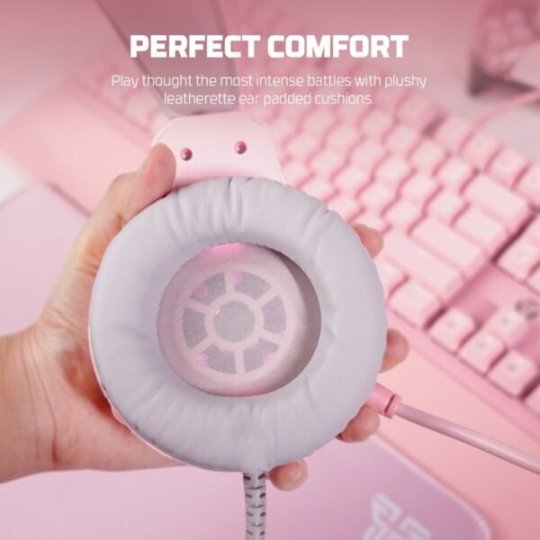 Fantech HQ53 FLASH Gaming Headset – Pink - Image 3