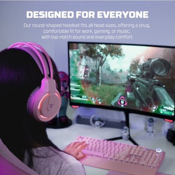 Fantech HQ53 FLASH Gaming Headset – Pink - Image 6