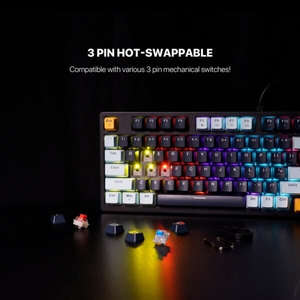 Fantech MK875V2 Mechanical Gaming Keyboard – Navy Blue - Image 3
