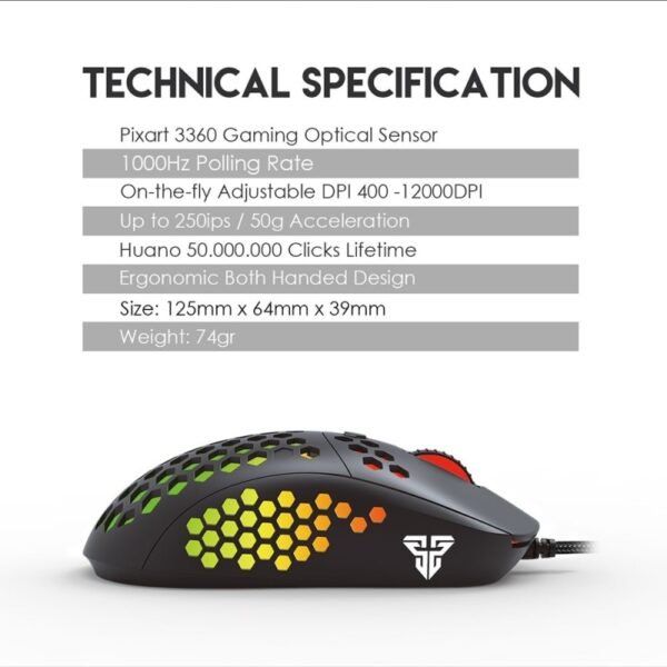 Fantech UX2 RAPTOR Gaming Mouse - PIX ART 12000DPI - Image 8