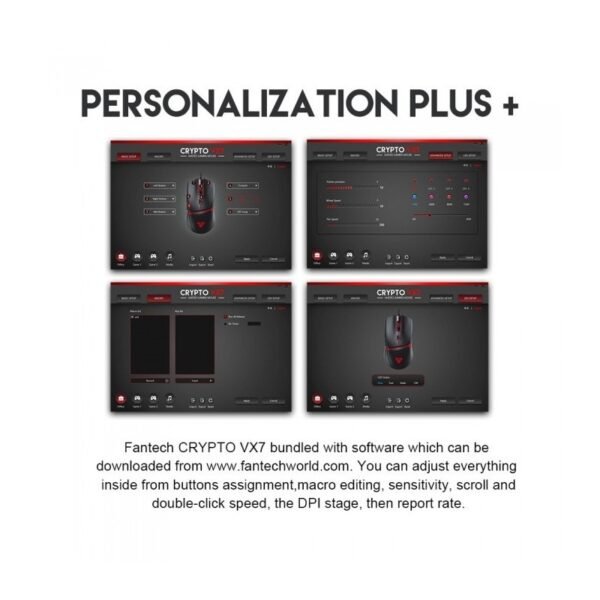 Fantech VX7 CRYPTO Gaming Mouse – Black RGB 8000 DPI - Image 8